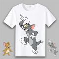 Cat and Mouse Anime Short SleeveTT-shirt Student Male and Female Couple Business Attire Cartoon Clothes Tom Jerry Clothes Summer. 