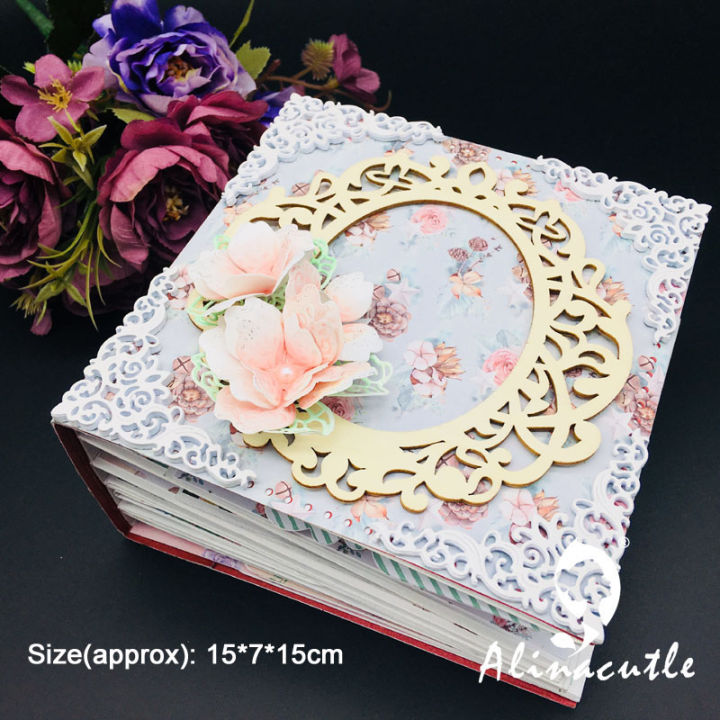 Alinacutle Metal Cutting Die Cut Diy Mini Album Template Flower Border ...