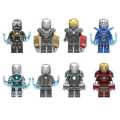 8PCS/set Legoed Building Blocks Super Heroes Bricks Iron Man Tony Stark Mark 24 Mark 25 Mark 31 Figures Toys Gift For Children X0253. 