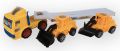 2 PCS Backhoe Carrier Vehicle Truck Toy, Friction Movement Truck Toy, Manual Function, Able To Load And Unload This Backhoes, The Best Gifts For Your Kids.. 