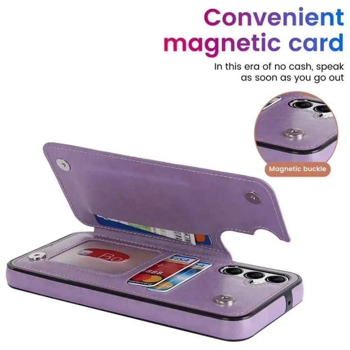 Wallet%20Double%20Buckle%20Datura%20Flip%20Leather%20Cases%20For%20Samsung%20Galaxy%20A13%20A14%20A15%20A16%20A35%20A52%20A53%20A54%20A55%20S25%20Ultra%20S24%20FE%20S23%20Plus%20-%20Image%204