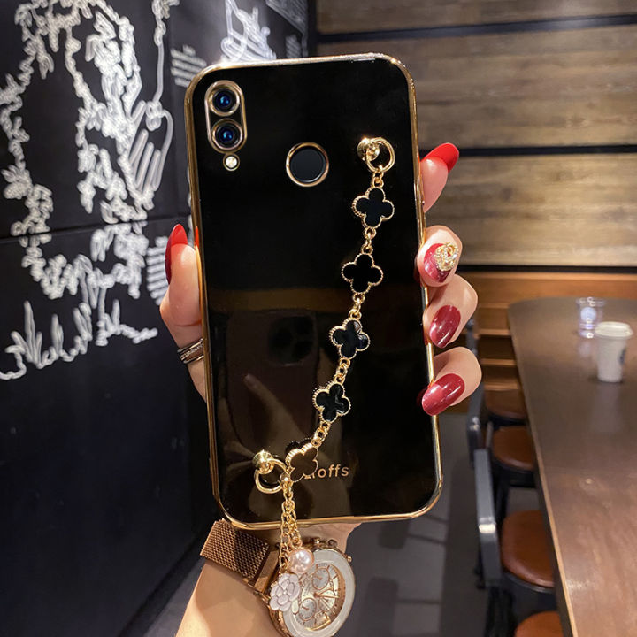 LECOMES for Huawei P20 Lite Back Cover with Lucky Clover Bracelet