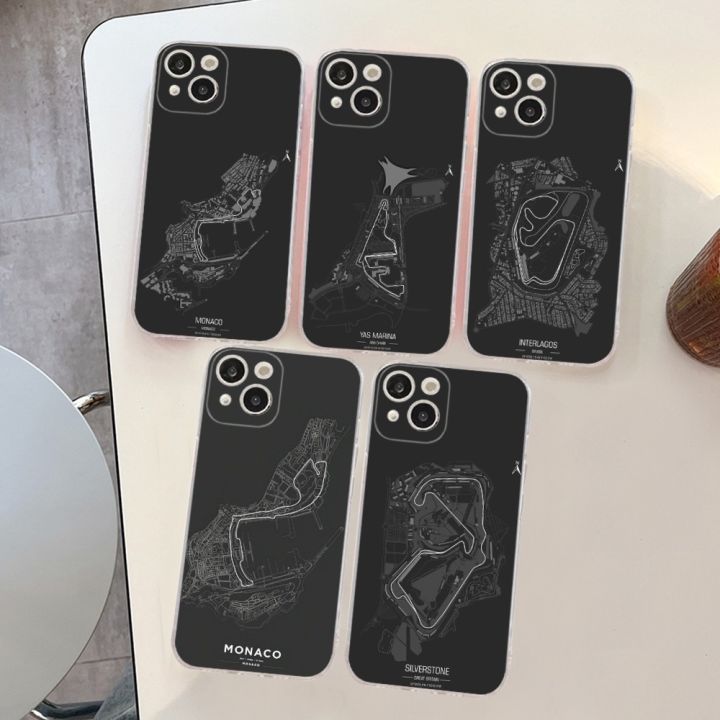 F1 Race Track Prints Phone Case Silicone Soft for iphone 15 14 13 12 11 Pro Mini XS MAX 8 7 6 Plus X XS XR Cover