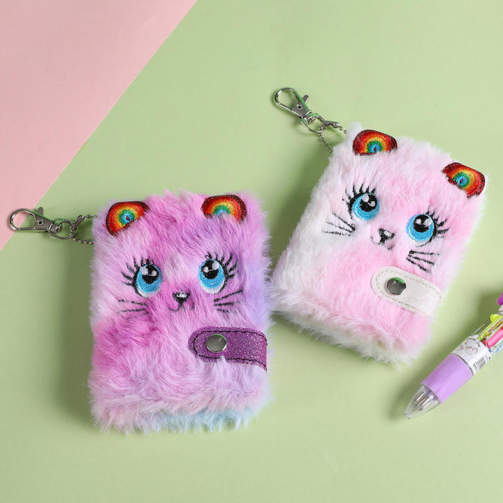 Writing%20Drawing%20Pad%20With%20Blank%20Inner%20Papers%20Notebook%20With%20Keychain%20Cute%20Cat%20Face%20Plush%20Mini%20Pocket%20-%20Image%204
