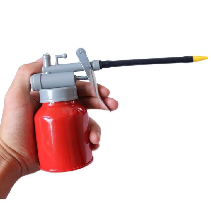 High Pressure Pump Action Oiler 250ml Lubrication Feed Oil Can Spray Gun Pot
