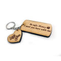 Customized Key Tags With Small Heart Emblemed Key Tags, Personalized Wooden Key Tags, Key Chain Love Gift. 