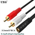 5M 3M 1M 3.5mm To RCA Female Connector Jack Stereo Cable Y Plug To 2 RCA Male Adapter 3.5 Audio Aux Socket To Headphone Music. 