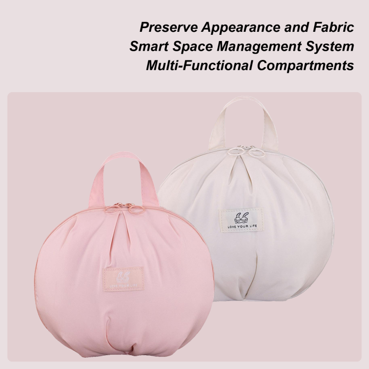 Underwear Travel Organizer Divided Storage Tote Bag With Handle For Panties Zippered Multi-Layered Bra Organizer Pouch For Women