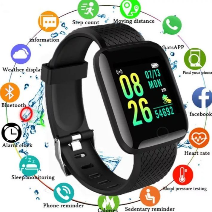 New 116 Plus Smart Watch - Heart Rate Monitor Multi Sport Mode D13 Fitness Smart Band for Android Mobile 102192739 NN Collection