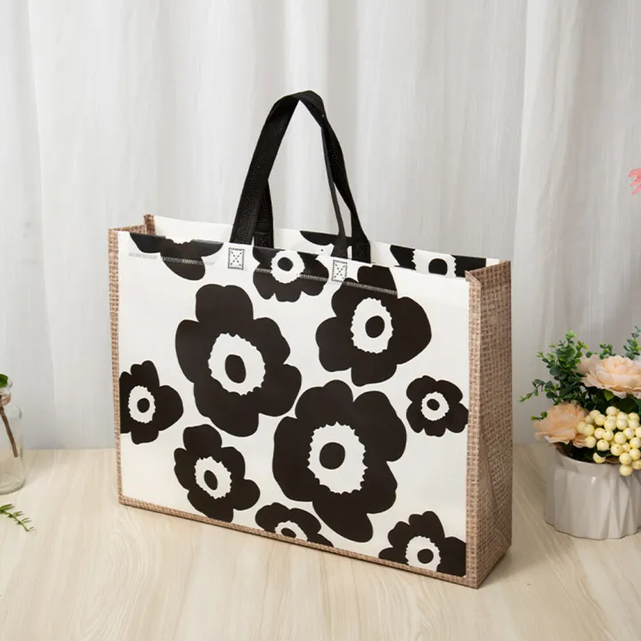 【ALLGOOD】1pc Large Capacity Foldable Cloth Shopping Bag Flower Pattern Bag Reusable Eco Friendly Waterproof Grocery Bags Shopping Tote Bags Shoulder Bag