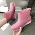 Mid-Calf Rain Boots Women's Fashion Outerwear Korean Rain Boots Anti-Slip Rain Boots Kitchen Work Car Wash Waterproof Rubber Shoes. 