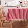 Pastoral Red and White Plaid Tablecloth Linen Cotton square Coffee Table Cloth Rectangular picnic tablecloth Tableware for Home. 
