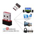 Wi-Fi Receiver 300Mbps, 2.4GHz, 802.11b/g/n USB 2.0 Wireless Mini Wi-Fi Network Adapter with with Driver CD for Windows Linux PC - 1Pcs. 