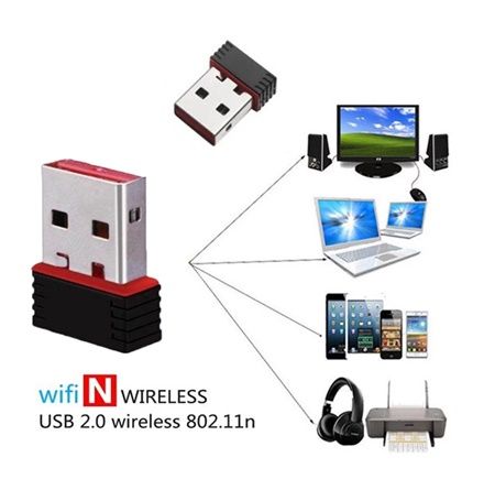Wi-Fi Receiver 300Mbps, 2.4GHz, 802.11b/g/n USB 2.0 Wireless Mini Wi-Fi Network Adapter with with Driver CD for Windows Linux PC - 1Pcs