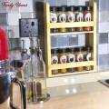 2 Tiered Spice Rack With 110Ml Glass Spice Bottle Wall Mount Wooden Spice Rack WRK100B. 