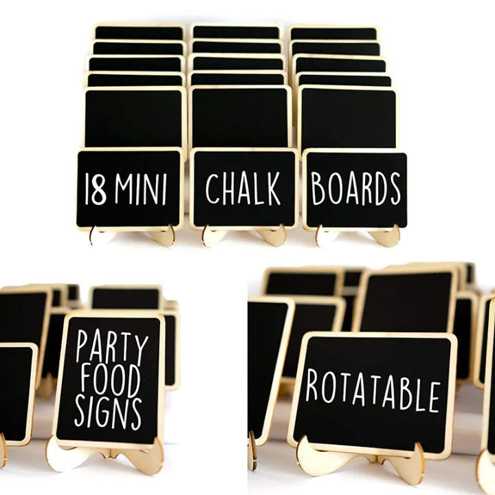 10PCS%20Mini%20Chalkboard%20Signs%20With%20Easel%20Wedding,%20Birthday%20Parties,%20Message%20Board%20Signs%20And%20Event%20Decor%20Wooden%20Place%20Cards%20-%20Image%203
