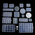 Transparent Plastic Jewelry Storage Box Adjustable Storage Container - 1pc/bag. 