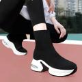 Height Increasing Insole Women's Shoes Boots Spring and Autumn2023New Women's Boots Stretch Knitted Sports Casual Socks Short Boots Mid-Calf. 