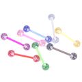 8PCS/Set Plastic Eyebrow Navel Belly Lip Tongue Ring Nose Bar Rings Body Piercing Jewelry Soft Rod Barbell Ball Wholesale. 