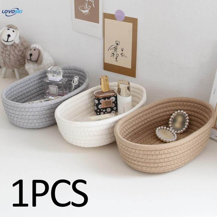 Small Storage Baskets Multipurpose Decorative Basket for Closet Shelf Vanity
