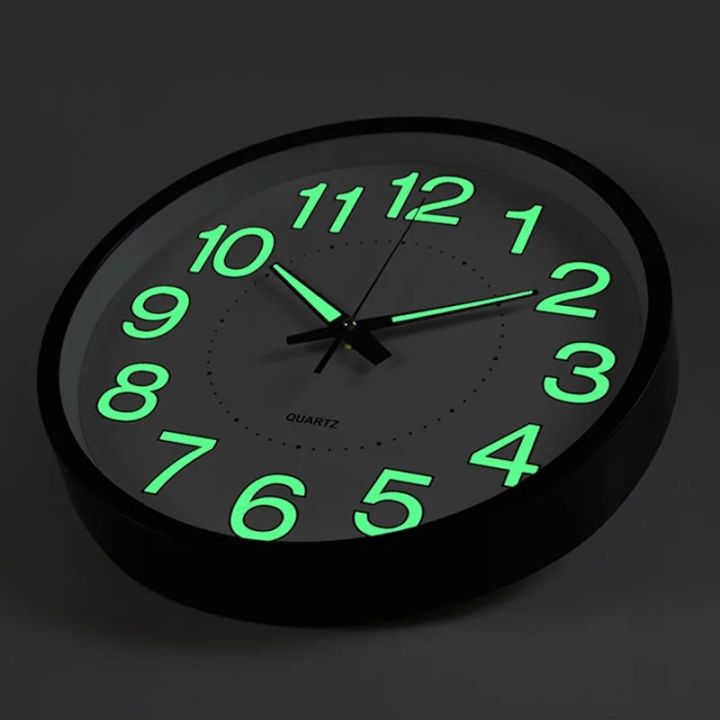 wall clock 12 Inch Luminous Wall Clock,Large Luminous Function Numbers ...