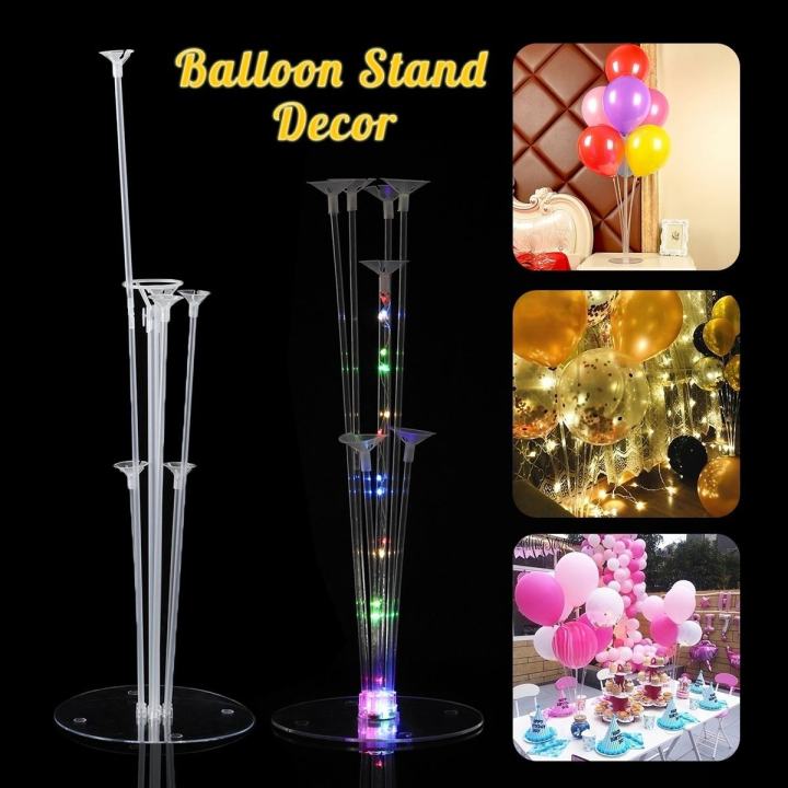 70cm 7-Tubes LED Balloons Stand Column Confetti Balloon Holder Birthday Wedding Party Decoration Supplies