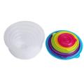 Round High Temperature Resistant Plastic Containers Set 5 Pieces/ 5 peices plastic bowl / tub set/ multicolor lid. 