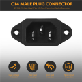 IEC 320 C14 Male Plug 3 Pins PCB Panel Inlet Socket Connector. 