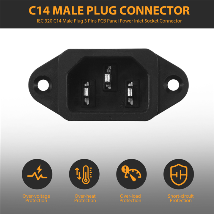 IEC%20320%20C14%20Male%20Plug%203%20Pins%20PCB%20Panel%20Inlet%20Socket%20Connector%20-%20Image%202