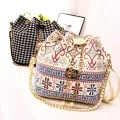 【WEJA】Japan Korean Premium Pearl Metal Chain Bucket Bag. 