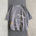 Linen Short SleeveTT-shirt Male and Female Couples Wear Overweight People plus Size Summer JapaneseinsWashed Cotton and Linen Ice Silk Loose T-shirt. 