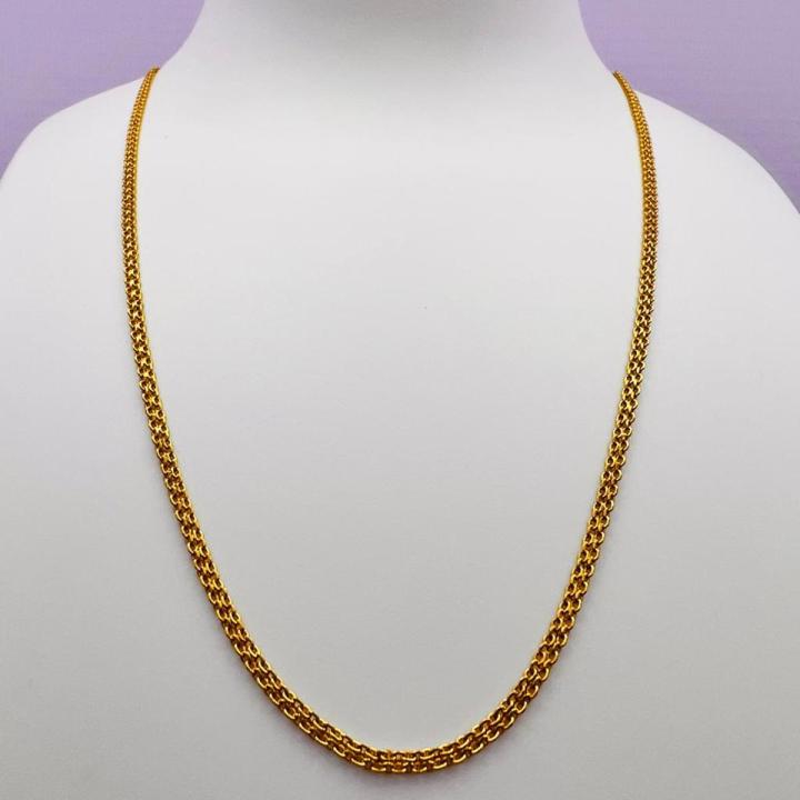 22K Gold plated chein Thin 02MM Bismark chain for ladies 18/24 Inch