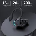 Headphones Stereo Music Machine HiFi Waterproof Earhook Earphones with Microphone Sport Compatible Wireless Wind IPX4. 