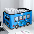 Home Foldable Cartoon Car Storage Box Case Bin For Dormitory Clothes Waterproof And Moisture-Proof Toy Snack Container Organizer. 