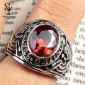 Sunny Ring Punk Oval Shape Rhinestone Inlaid Punk Classic Ring for Party. 