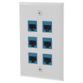 6 Port Network Panel 115X70mm Ethernet Wall Outlet Socket Plate Home Plastic Ethernet Socket Household Panel. 