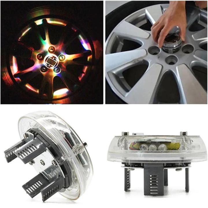 Car Rgb Solar Tire Lamp 4 Mode 12 Led Waterproof Energy Flash Wheel ...