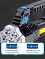 LED multifunctional strong light flashlight 7 Core LED USB Rechargeable Powerful COB Portable Light Camping Lantern. 