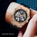 KINYUED Brand Fashion Business Luxury Silicone Strap Fully Automatic Mechanical Men's Watch. 