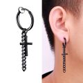 【ZIME】New Popular 1 piece Stainless Steel Painless Ear Clip Earrings For Men/Women Punk Black Non PiercingEarrings Jewelry Gifts. 