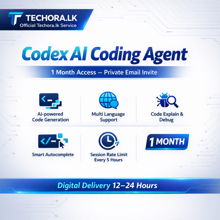 Codex AI Coding Agent GPT 5.3 Codex – 1 Month Access | Private Email Invite | Techora.lk