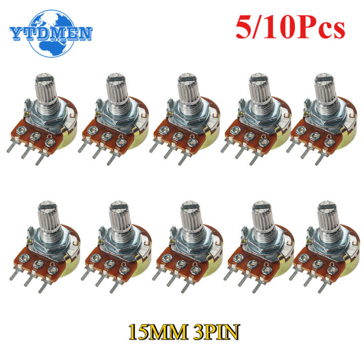5/10PCS WH148 Potentiometer 15mm 3Pin Linear Taper Rotary 1K 2K 5K 10K ...
