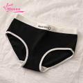 Muses Mall Women Mid-waist Panties Japanese Style Seamless Mid Waist Lady Briefs Soft Breathable Underpants with Contrast Color Letter Pattern Moisture-wicking Anti-septic Women Panties Color-blocking. 