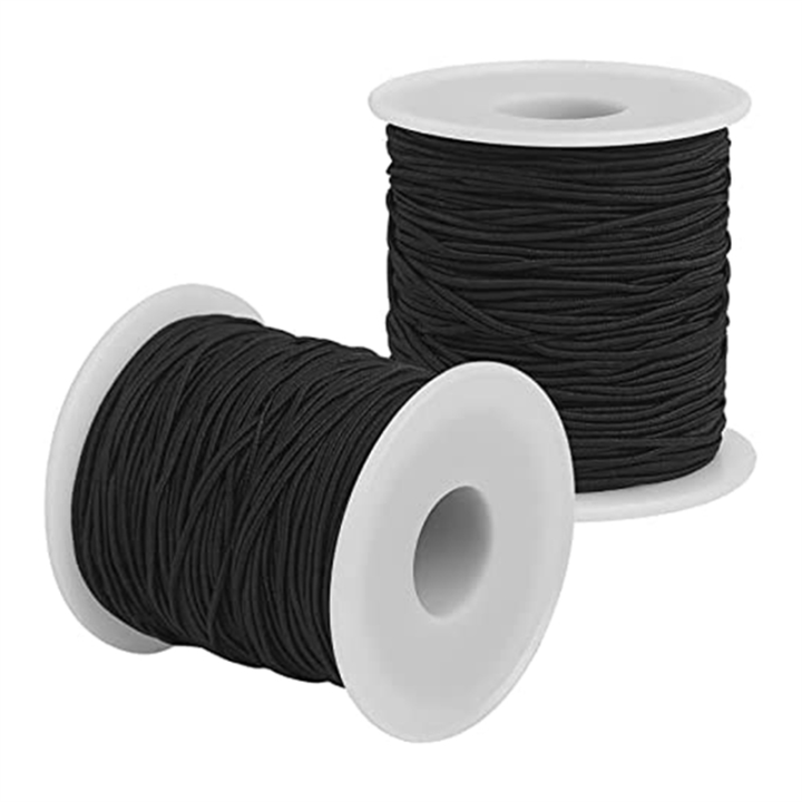 Fabric Cord Black Elastic Cord Total 109 Yards for Bracelets