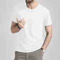 White Men's Plain T Shirt New trend Comfortable, Durable & Soft Material You Can Match With Denim,Short Or pants. 