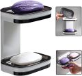 Soap Box Suction Cup Wall-mounted Double-layer Drainage Soap Rack Bathroom Storage Rack Creative Toilet Perforated Soap Rack. 