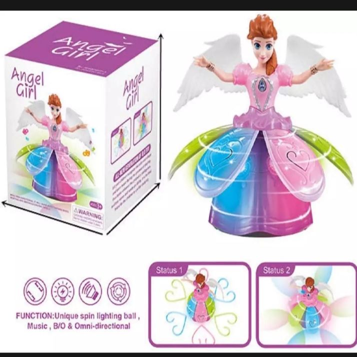 3D Angel Light Music Dancing Doll Rotation Dance Robot Music