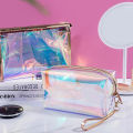 Colorful Holographic Women Cosmetic Bag TPU Clear Makeup Beauty Organizer Pouch Fugar. 