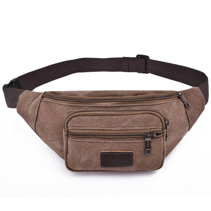Casual Canvas Waist Bag Unisex Functional Waist Bag Mobile Phone Bag Men and Women Convenient Belt Banana Bag Fanny Pack Men