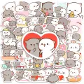 20/40/60 pcs Peach and Goma Stickers Lovely Cute Cat Couple Stickers for Laptop Scrapbook Journal Kids Girls Boys Stickers. 